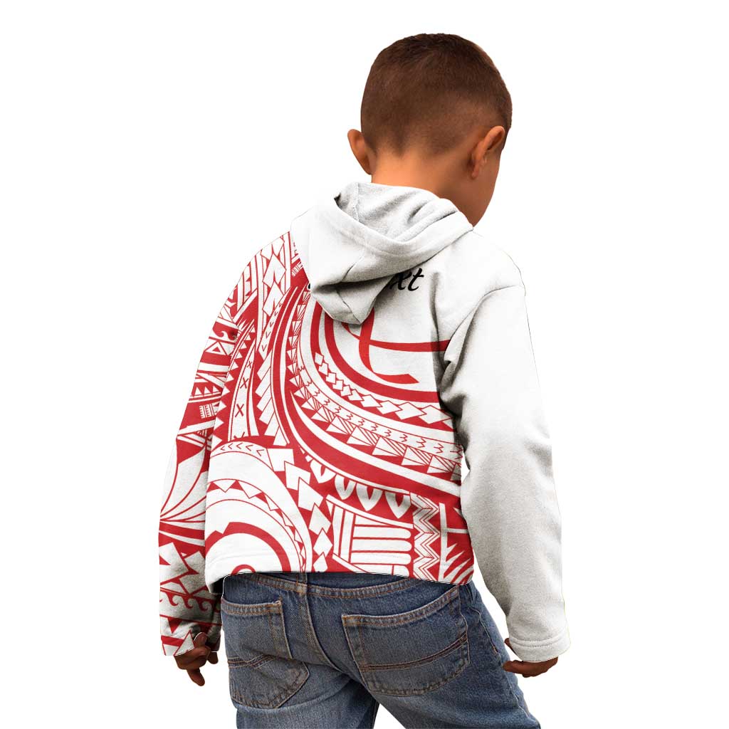 Know Your Status Red Ribbon Personalised Kid Hoodie Polynesian AIDS Awareness