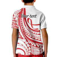 Know Your Status Red Ribbon Personalised Kid Polo Shirt Polynesian AIDS Awareness
