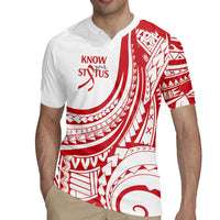 Know Your Status Red Ribbon Personalised Rugby Jersey Polynesian AIDS Awareness