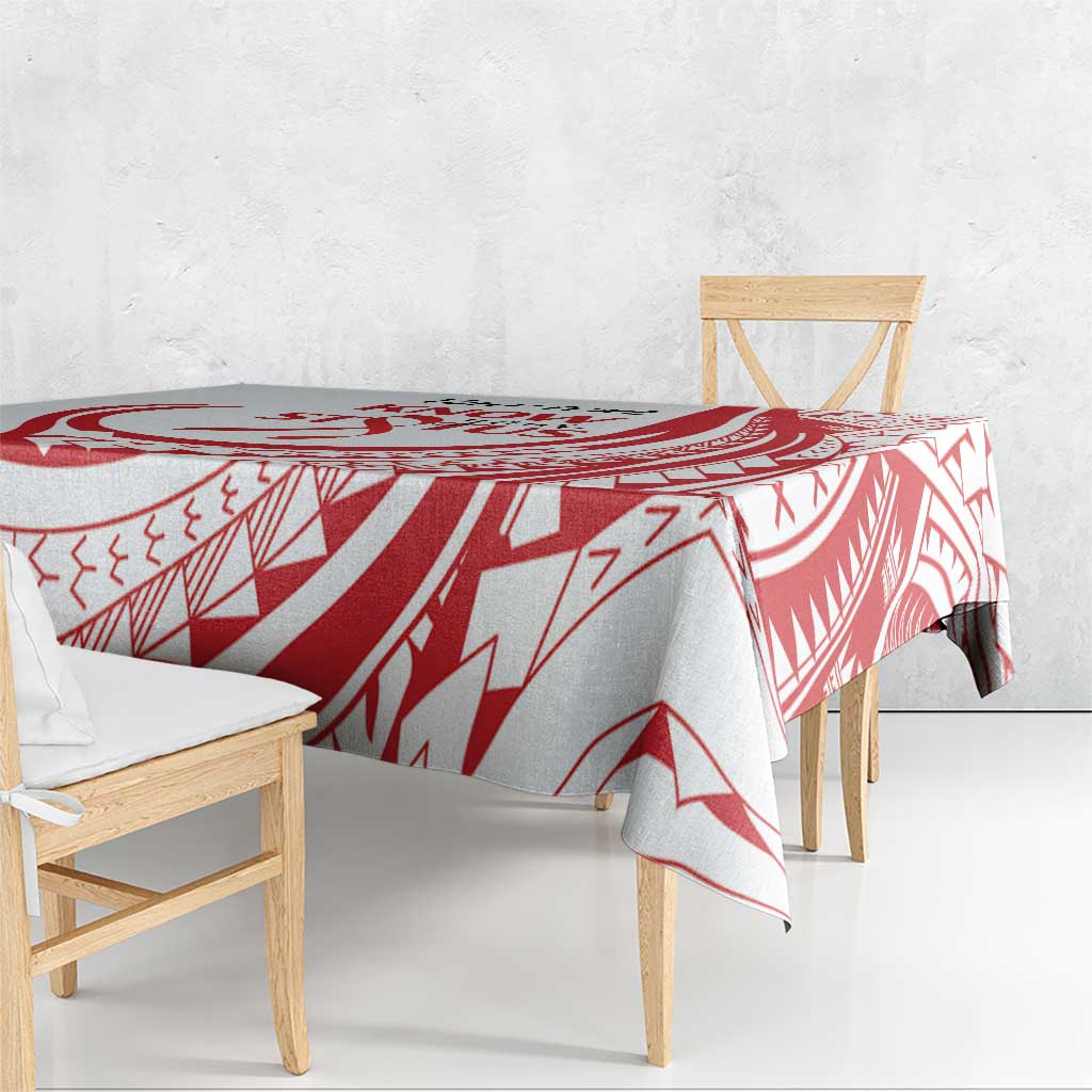Know Your Status Red Ribbon Personalised Tablecloth Polynesian AIDS Awareness