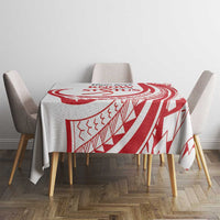 Know Your Status Red Ribbon Personalised Tablecloth Polynesian AIDS Awareness