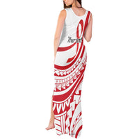 Know Your Status Red Ribbon Personalised Tank Maxi Dress Polynesian AIDS Awareness