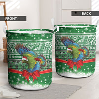 New Zealand Kea Bird Christmas Laundry Basket Maori Inspired Knitted Patterns LT9 - Polynesian Pride