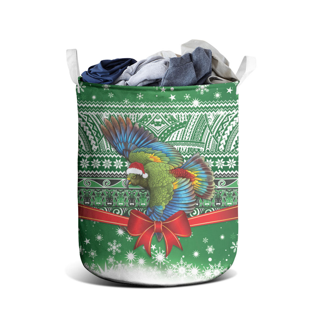 New Zealand Kea Bird Christmas Laundry Basket Maori Inspired Knitted Patterns LT9 - Polynesian Pride