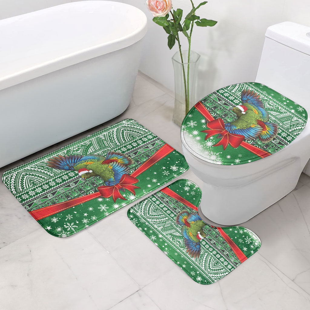 New Zealand Kea Bird Christmas Bathroom Set Maori Inspired Knitted Patterns LT9 - Polynesian Pride