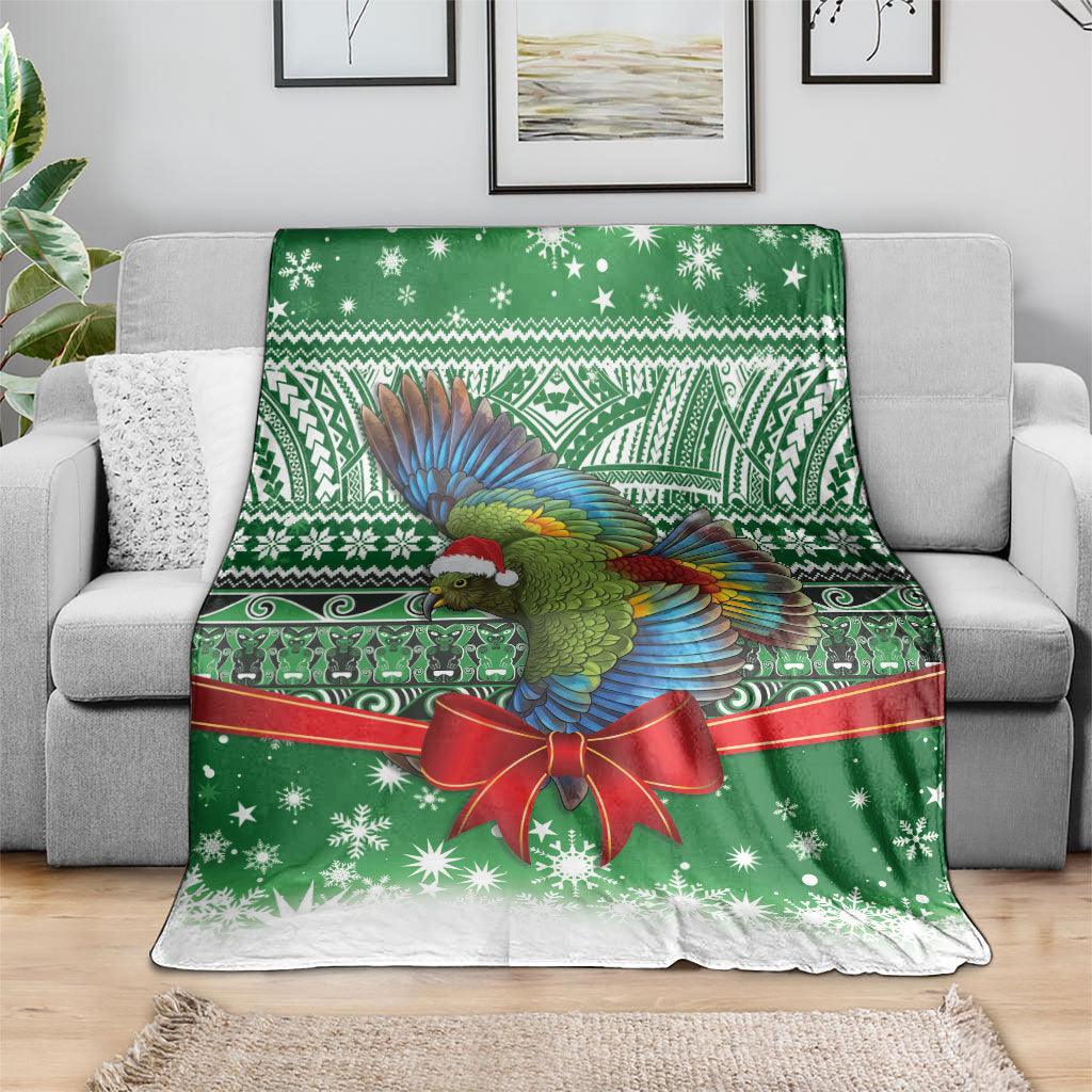New Zealand Kea Bird Christmas Blanket Maori Inspired Knitted Patterns LT9 - Polynesian Pride