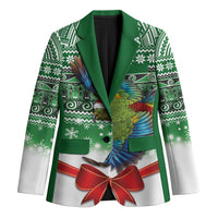 New Zealand Kea Bird Christmas Blazer Maori Inspired Knitted Patterns LT9 Unisex Green - Polynesian Pride
