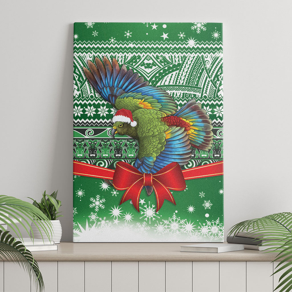 New Zealand Kea Bird Christmas Canvas Wall Art Maori Inspired Knitted Patterns LT9 - Polynesian Pride
