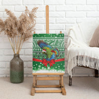 New Zealand Kea Bird Christmas Canvas Wall Art Maori Inspired Knitted Patterns LT9 - Polynesian Pride