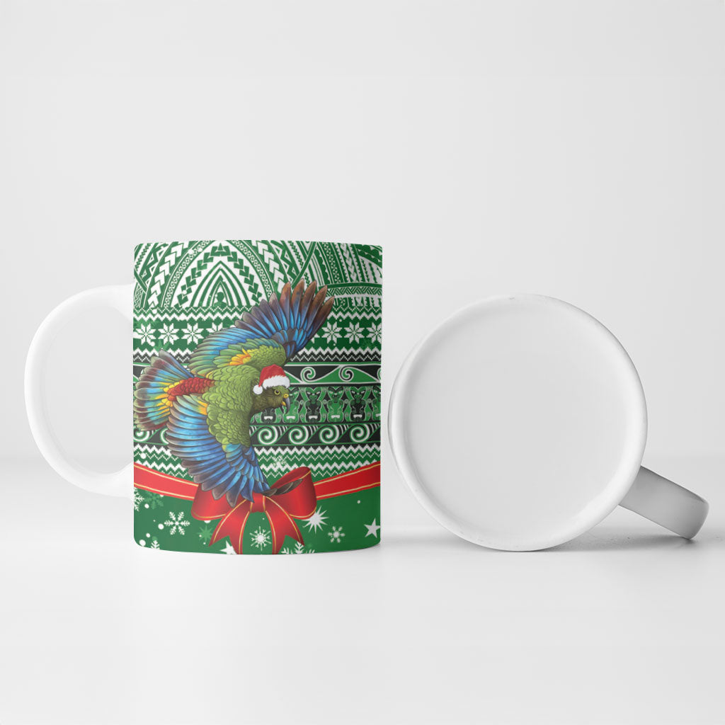New Zealand Kea Bird Christmas Ceramic Mug Maori Inspired Knitted Patterns LT9 - Polynesian Pride