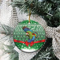 New Zealand Kea Bird Christmas Ceramic Ornament Maori Inspired Knitted Patterns LT9 - Polynesian Pride