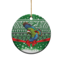 New Zealand Kea Bird Christmas Ceramic Ornament Maori Inspired Knitted Patterns LT9 - Polynesian Pride