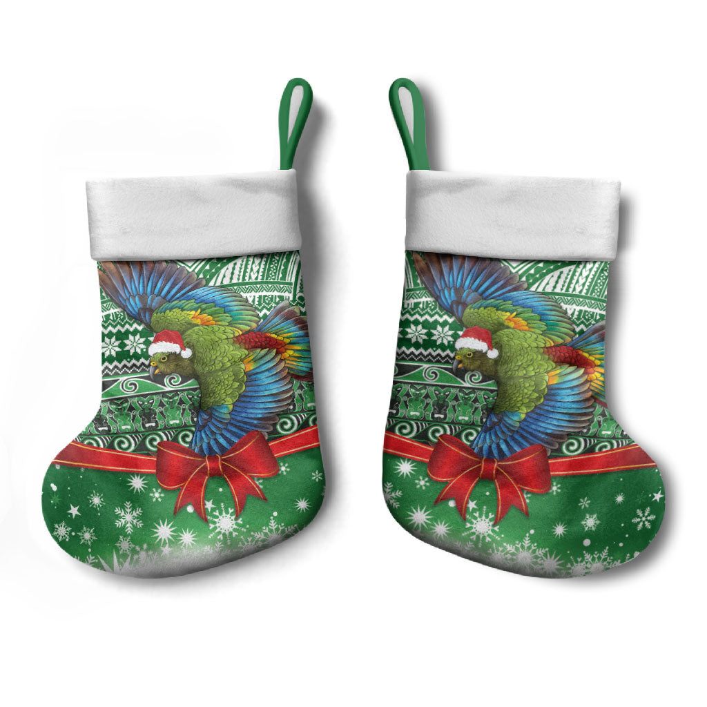 New Zealand Kea Bird Christmas Stocking Maori Inspired Knitted Patterns LT9 - Polynesian Pride