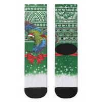 New Zealand Kea Bird Christmas Crew Socks Maori Inspired Knitted Patterns LT9 - Polynesian Pride