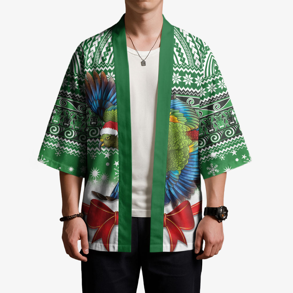 New Zealand Kea Bird Christmas Kimono Maori Inspired Knitted Patterns LT9 - Polynesian Pride