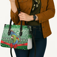 New Zealand Kea Bird Christmas Leather Bag Maori Inspired Knitted Patterns LT9 - Polynesian Pride