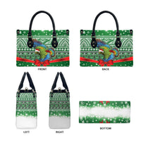 New Zealand Kea Bird Christmas Leather Bag Maori Inspired Knitted Patterns LT9 - Polynesian Pride