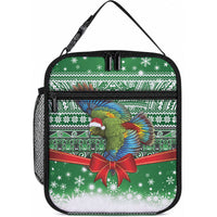 New Zealand Kea Bird Christmas Lunch Bag Maori Inspired Knitted Patterns LT9 10.2 × 8.3 × 4.3 inch Green - Polynesian Pride