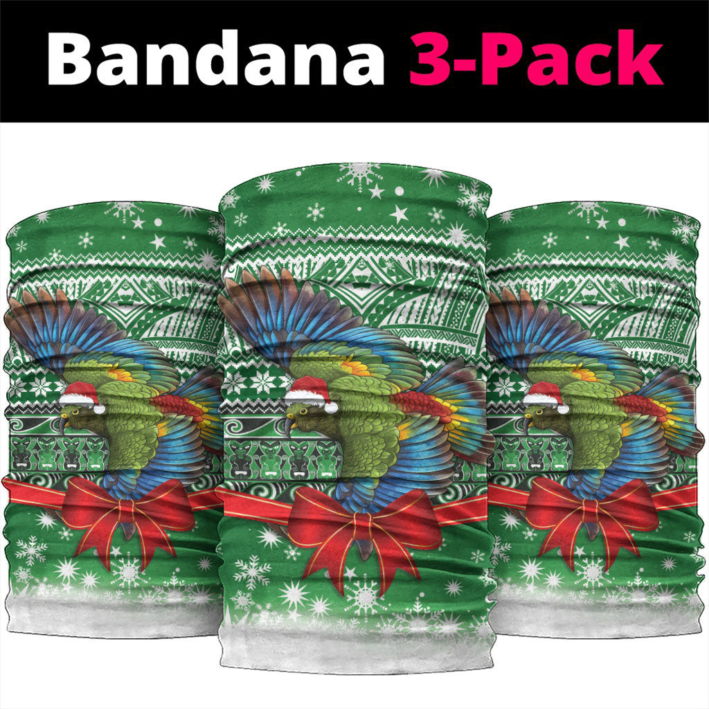 New Zealand Kea Bird Christmas Neck Gaiter Maori Inspired Knitted Patterns LT9 package One Size: 25*50cm Green - Polynesian Pride