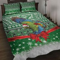 New Zealand Kea Bird Christmas Quilt Bed Set Maori Inspired Knitted Patterns LT9 Green - Polynesian Pride