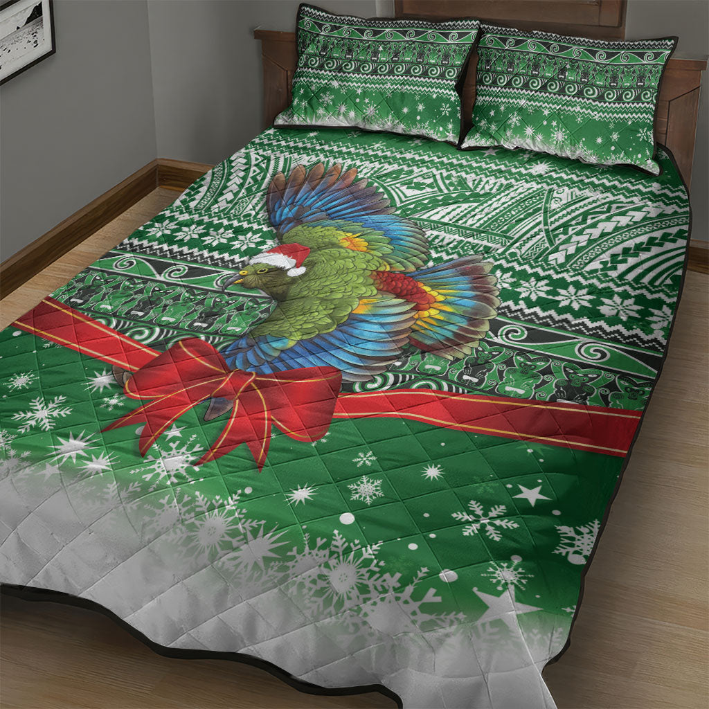 New Zealand Kea Bird Christmas Quilt Bed Set Maori Inspired Knitted Patterns LT9 - Polynesian Pride