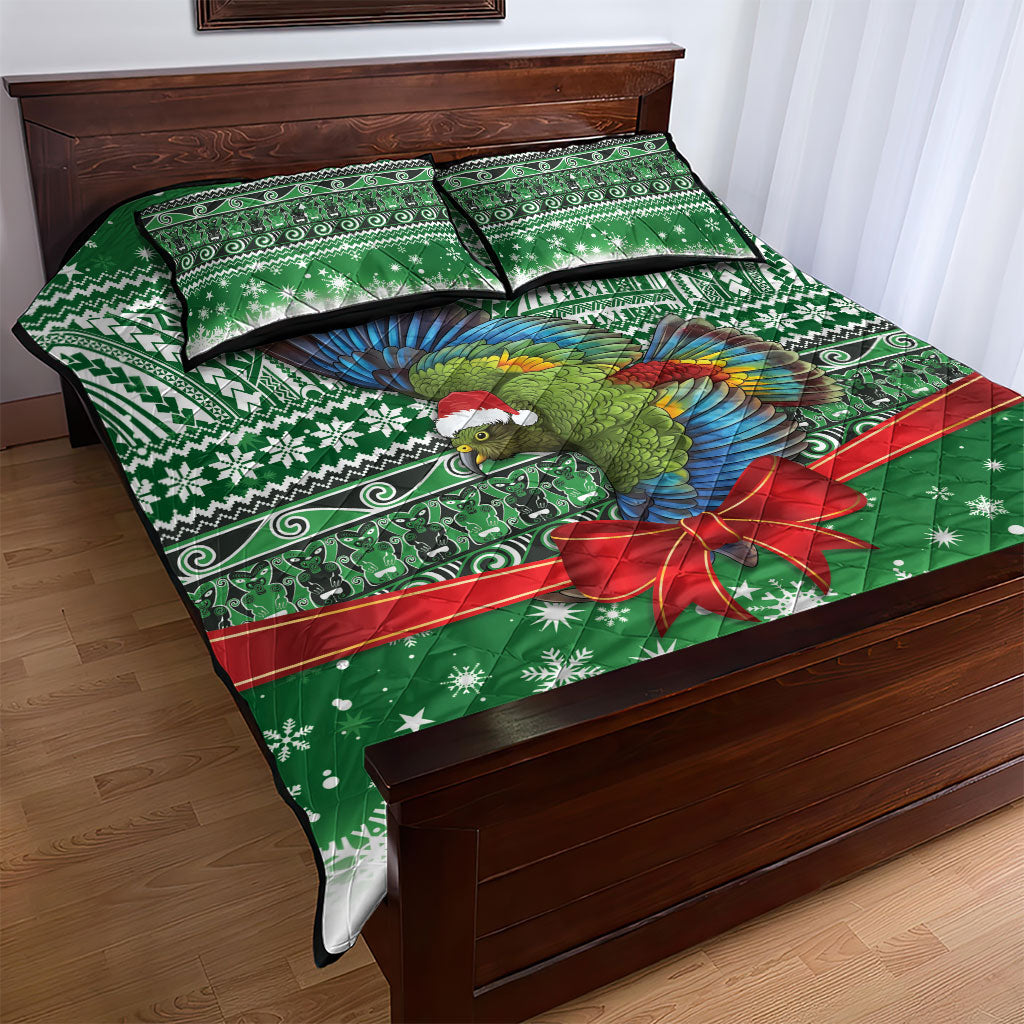 New Zealand Kea Bird Christmas Quilt Bed Set Maori Inspired Knitted Patterns LT9 - Polynesian Pride