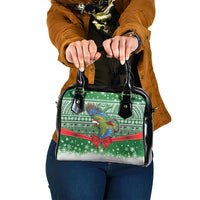 New Zealand Kea Bird Christmas Shoulder Handbag Maori Inspired Knitted Patterns LT9 One Size Green - Polynesian Pride