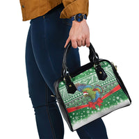 New Zealand Kea Bird Christmas Shoulder Handbag Maori Inspired Knitted Patterns LT9 - Polynesian Pride