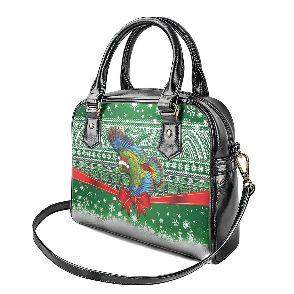 New Zealand Kea Bird Christmas Shoulder Handbag Maori Inspired Knitted Patterns LT9 - Polynesian Pride