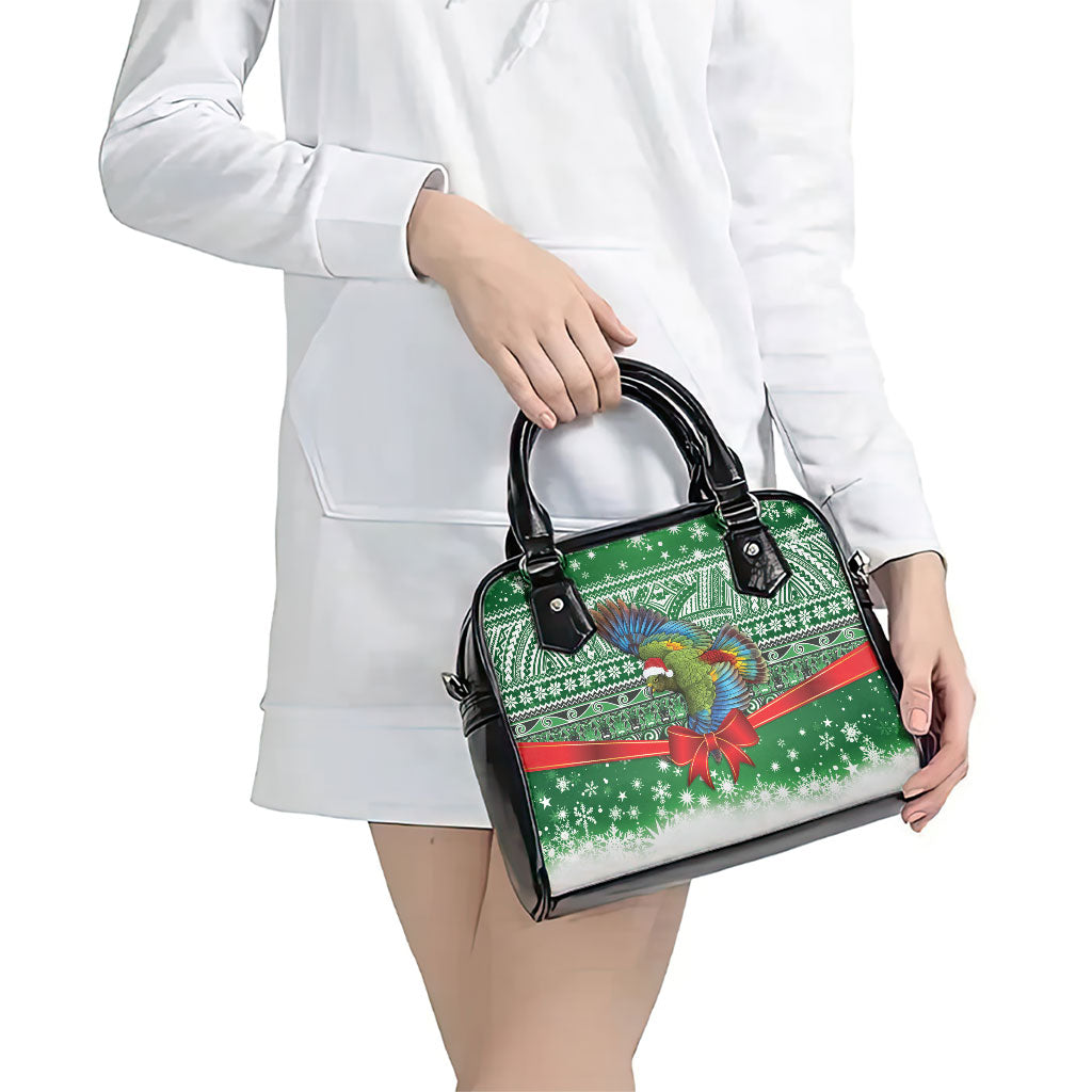 New Zealand Kea Bird Christmas Shoulder Handbag Maori Inspired Knitted Patterns LT9 - Polynesian Pride