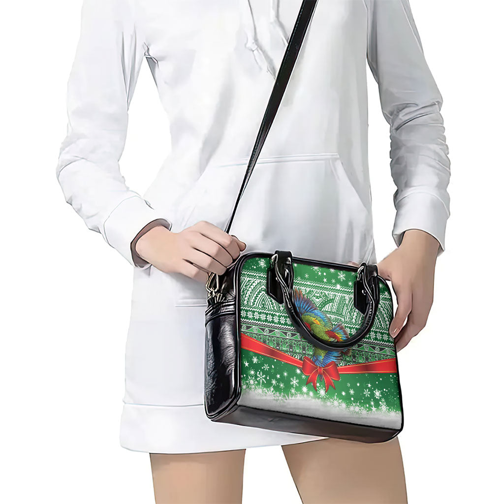 New Zealand Kea Bird Christmas Shoulder Handbag Maori Inspired Knitted Patterns LT9 - Polynesian Pride