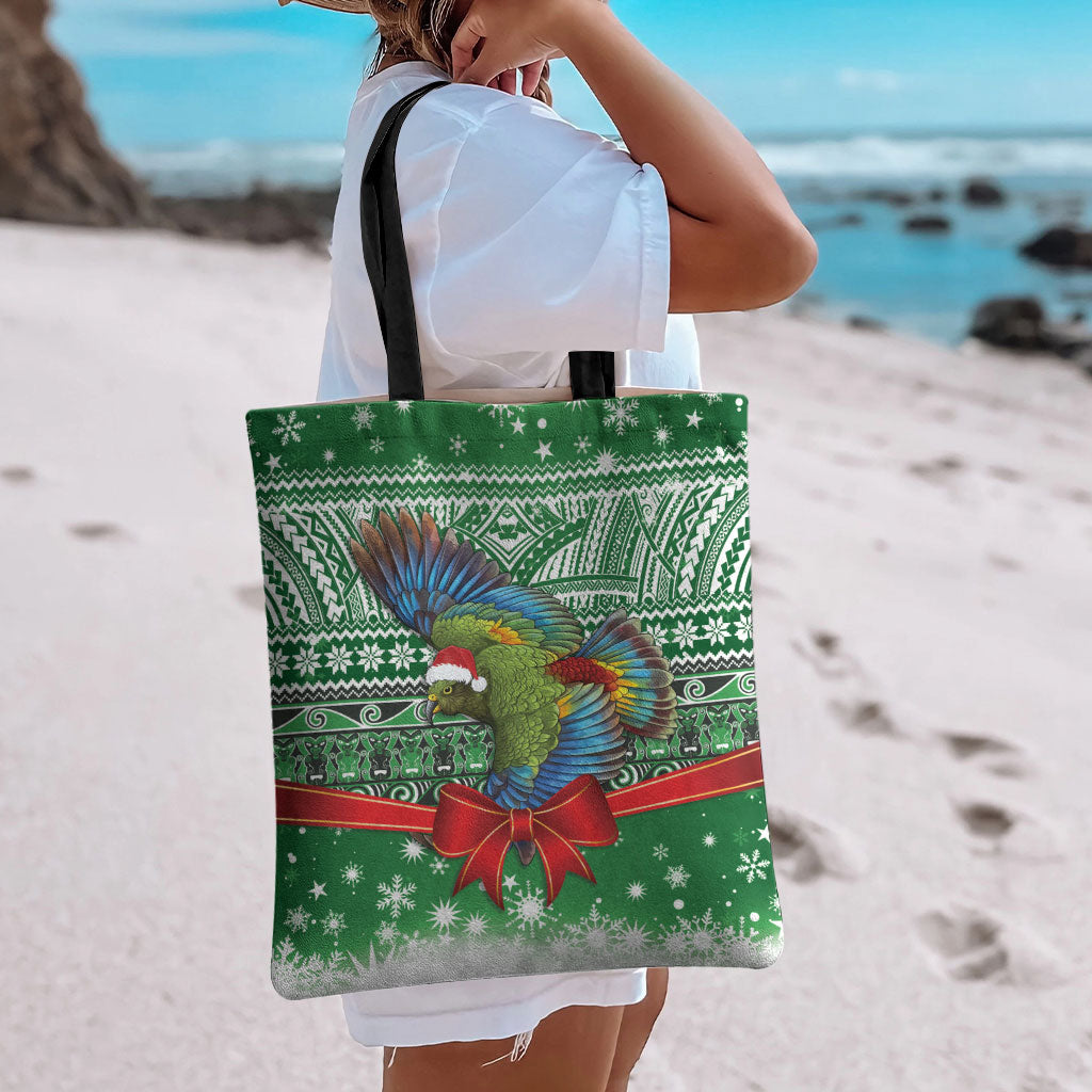 New Zealand Kea Bird Christmas Tote Bag Maori Inspired Knitted Patterns LT9 - Polynesian Pride
