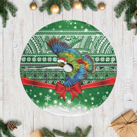 New Zealand Kea Bird Christmas Tree Skirt Maori Inspired Knitted Patterns LT9 Casual Green - Polynesian Pride