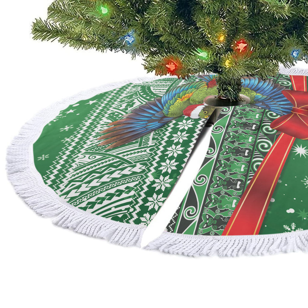 New Zealand Kea Bird Christmas Tree Skirt Maori Inspired Knitted Patterns LT9 - Polynesian Pride