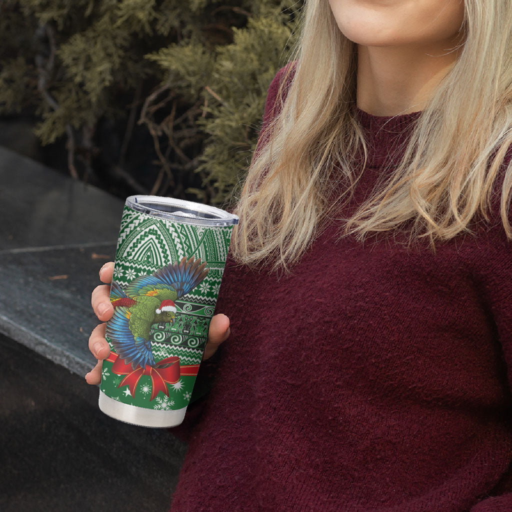 New Zealand Kea Bird Christmas Tumbler Cup Maori Inspired Knitted Patterns LT9 - Polynesian Pride