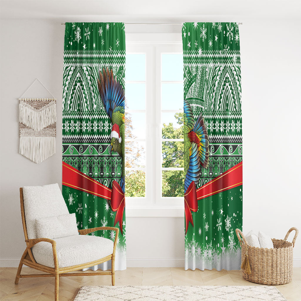 New Zealand Kea Bird Christmas Window Curtain Maori Inspired Knitted Patterns LT9 - Polynesian Pride