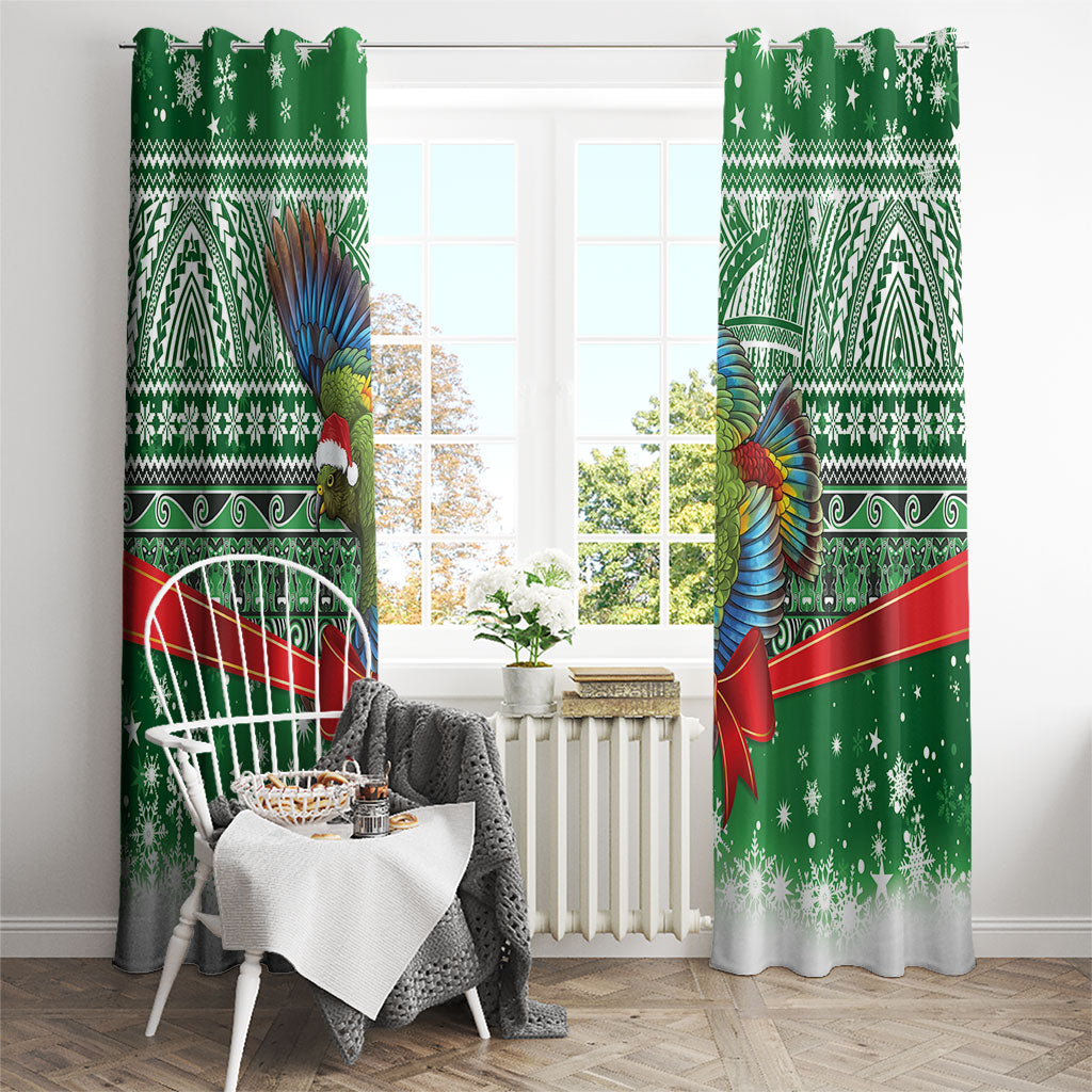 New Zealand Kea Bird Christmas Window Curtain Maori Inspired Knitted Patterns LT9 - Polynesian Pride