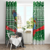 New Zealand Kea Bird Christmas Window Curtain Maori Inspired Knitted Patterns LT9 - Polynesian Pride