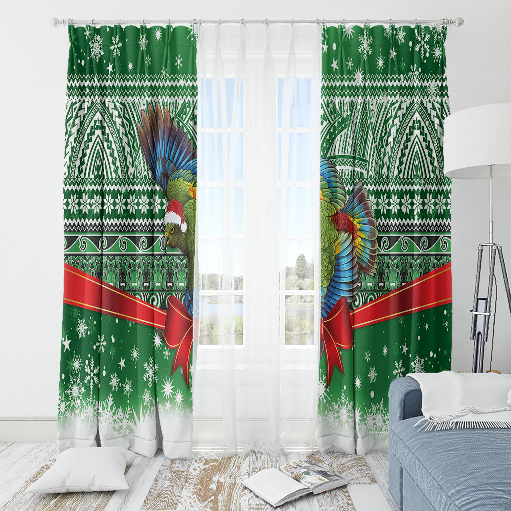 New Zealand Kea Bird Christmas Window Curtain Maori Inspired Knitted Patterns LT9 - Polynesian Pride