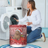 New Zealand Kekeno Seal Christmas Laundry Basket Maori Inspired Knitted Patterns LT9 - Polynesian Pride