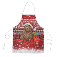 New Zealand Kekeno Seal Christmas Apron Maori Inspired Knitted Patterns LT9 Red - Polynesian Pride
