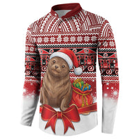 New Zealand Kekeno Seal Christmas Button Sweatshirt Maori Inspired Knitted Patterns LT9 - Polynesian Pride