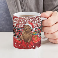 New Zealand Kekeno Seal Christmas Ceramic Mug Maori Inspired Knitted Patterns LT9 - Polynesian Pride