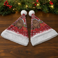 New Zealand Kekeno Seal Christmas Santa Hat Maori Inspired Knitted Patterns LT9 - Polynesian Pride