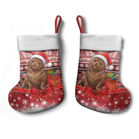 New Zealand Kekeno Seal Christmas Stocking Maori Inspired Knitted Patterns LT9 - Polynesian Pride