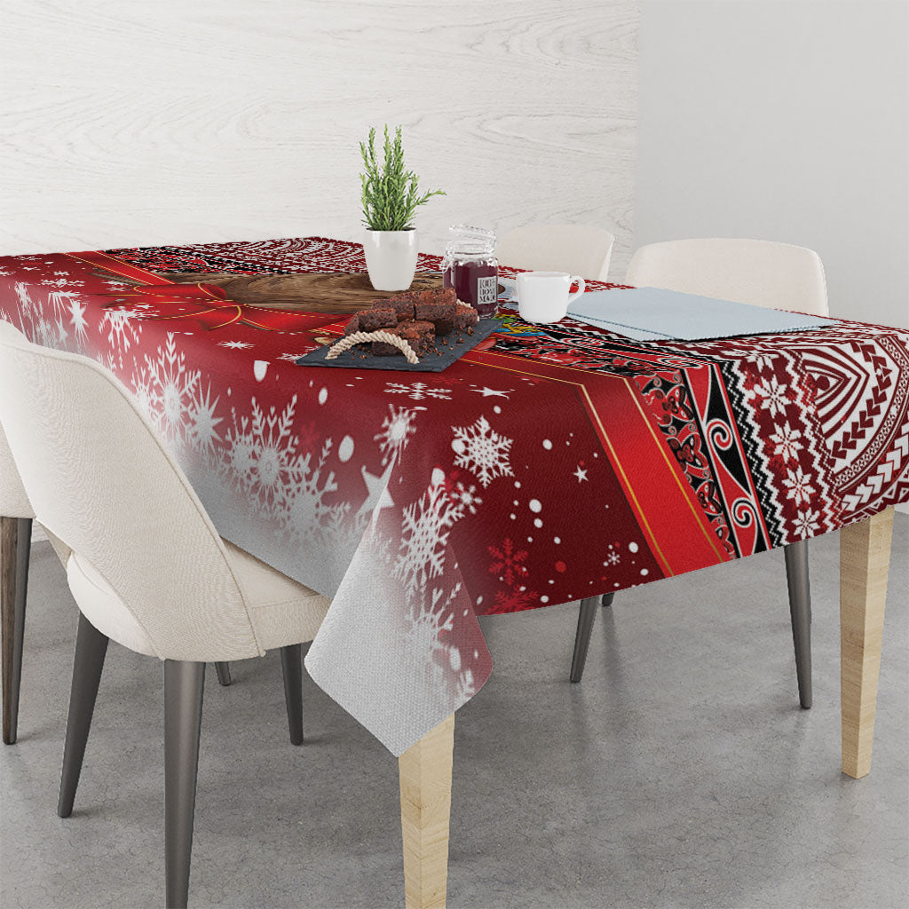 New Zealand Kekeno Seal Christmas Tablecloth Maori Inspired Knitted Patterns LT9 - Polynesian Pride