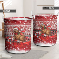 New Zealand Kiwi Bird Christmas Laundry Basket Maori Inspired Knitted Patterns LT9 - Polynesian Pride