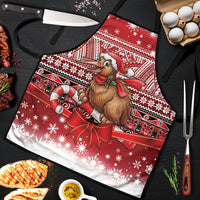New Zealand Kiwi Bird Christmas Apron Maori Inspired Knitted Patterns LT9 Red - Polynesian Pride