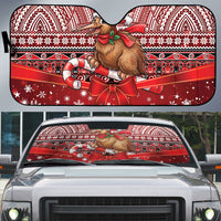 New Zealand Kiwi Bird Christmas Auto Sun Shade Maori Inspired Knitted Patterns LT9 Red - Polynesian Pride