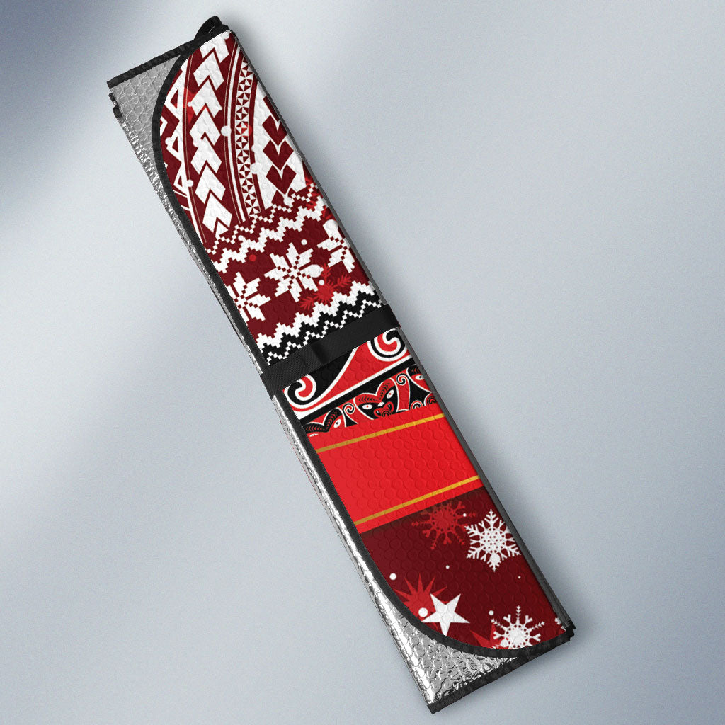 New Zealand Kiwi Bird Christmas Auto Sun Shade Maori Inspired Knitted Patterns LT9 - Polynesian Pride